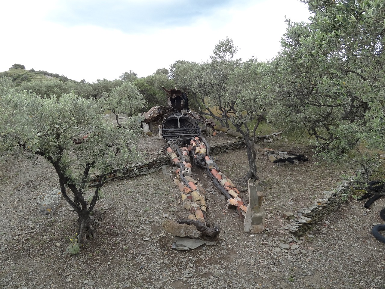 Tile man in the olive grove